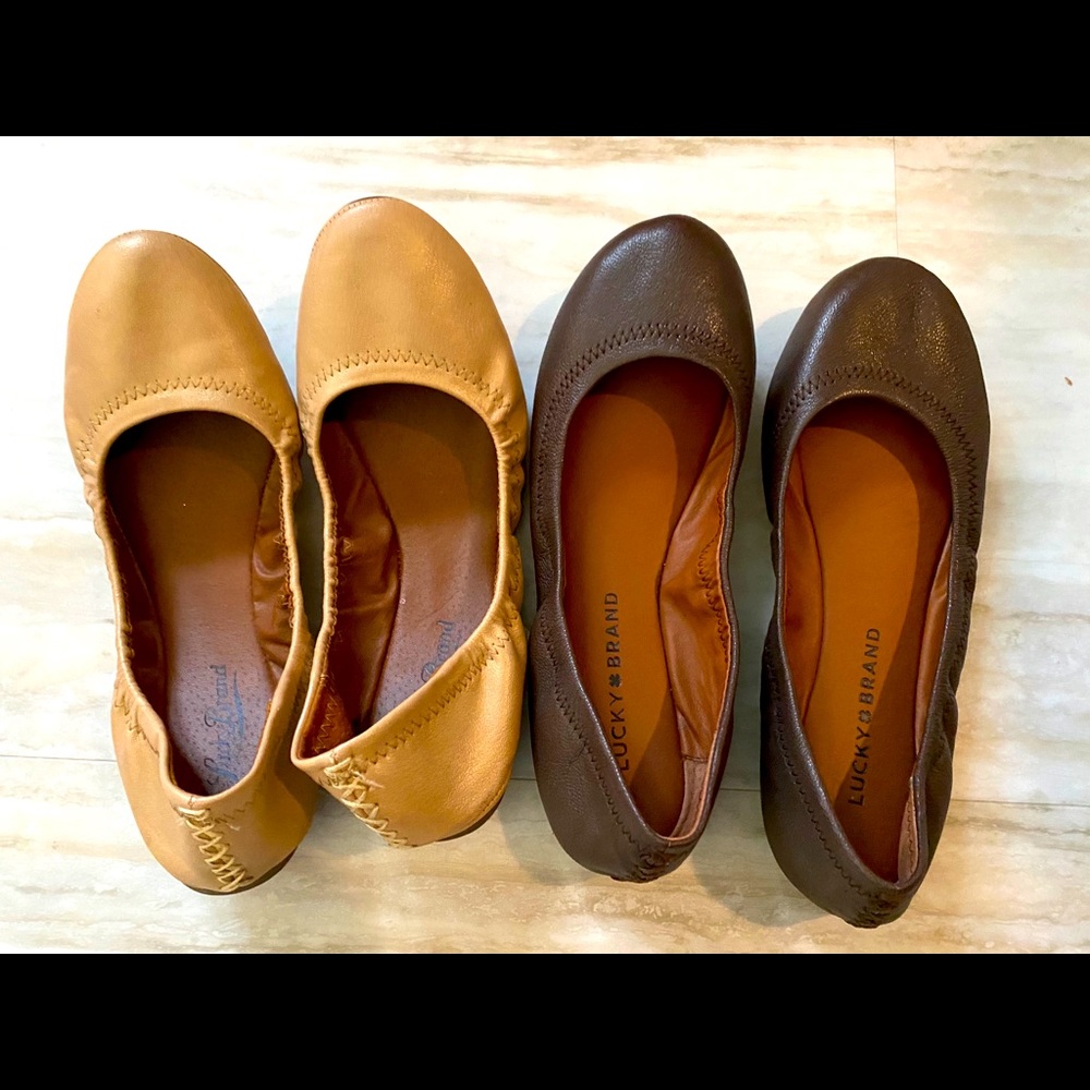 Lucky Brand Brown & Tan size 8 ballet flats emmie